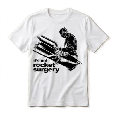 Rocket Surgery Humor Funny Geek Geeks Unisex T-Shirt - White