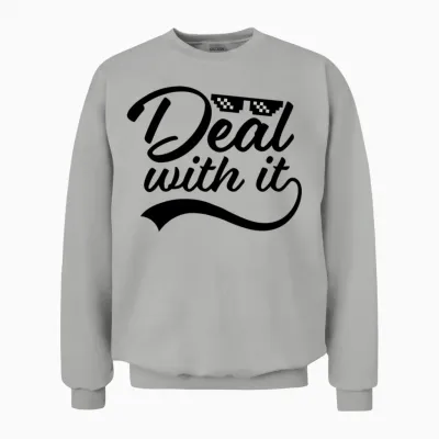 Funny Deal with It Unisex Sweatshirt - Ash