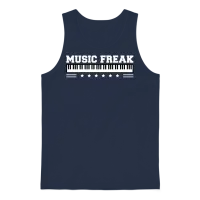 Music Freak Quote Grand Piano Synthesizer Keyboard Unisex Tank Top - Navy – 1