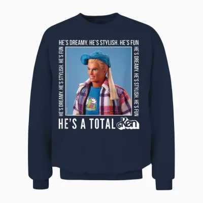 Barbie - He's a Total Ken Dreamy Stilvolle Spaßpuppe Unisex Sweatshirt - Navy