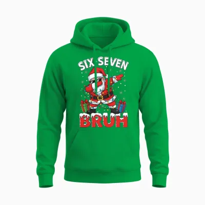 67 Six Seven Burh Funny Christmas 6 7 Meme Unisex Hoodie - Irish Green