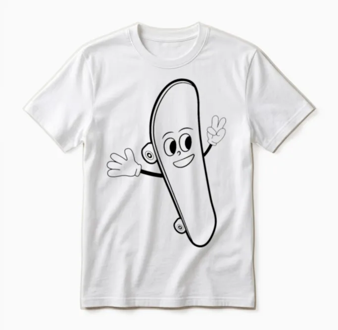 Funny Skateboarding Funny Skateboard Unisex T-Shirt in White