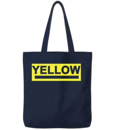 Yellow Retro Green 70s Tote Bags - Navy