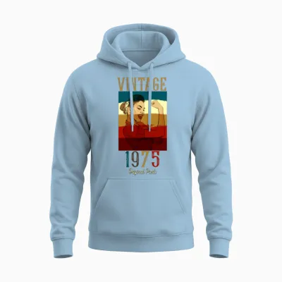 Vintage 1975 Original Parts Unisex Hoodie - Light Blue