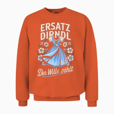 Trachtenshirt Damen & Ersatz Dirndl Ersatzdirndl Trachten Unisex Sweatshirt - Orange