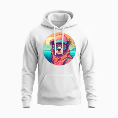 Style Bear Lovers Retro Unisex Hoodie - White