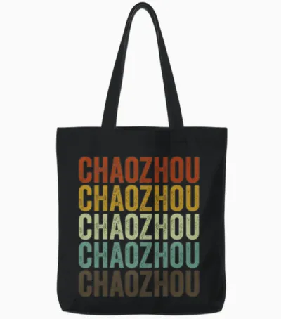 Chaozhou China Retro Vintage Tote Bags - Black