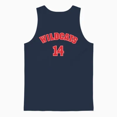 Children's High School Musical Wildcats 14 T-Shirt, White Unisex Tank Top - Navy