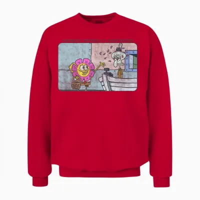 Spongebob Squarepants and Squidward Kindness Meme Unisex Sweatshirt - Red