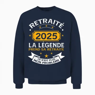 Retired 2025 Men's Humor the Legend Retires Unisex Sweatshirt - Navy