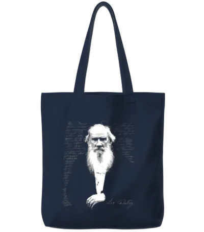 Leo Tolstoy Tote Bags - Navy