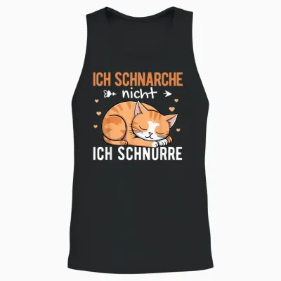 Schlafshirt Damen Herren Pyjama Ich Schnarche Nicht Katze Unisex Tank Top - Black