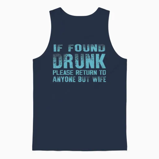 Men's Funny Drinking Unisex Tank Top in Navy