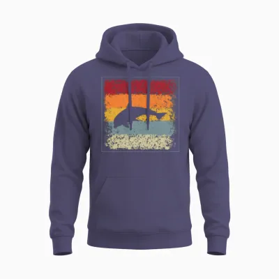 Fish Retro Unisex Hoodie - Heather Sport Dark Navy