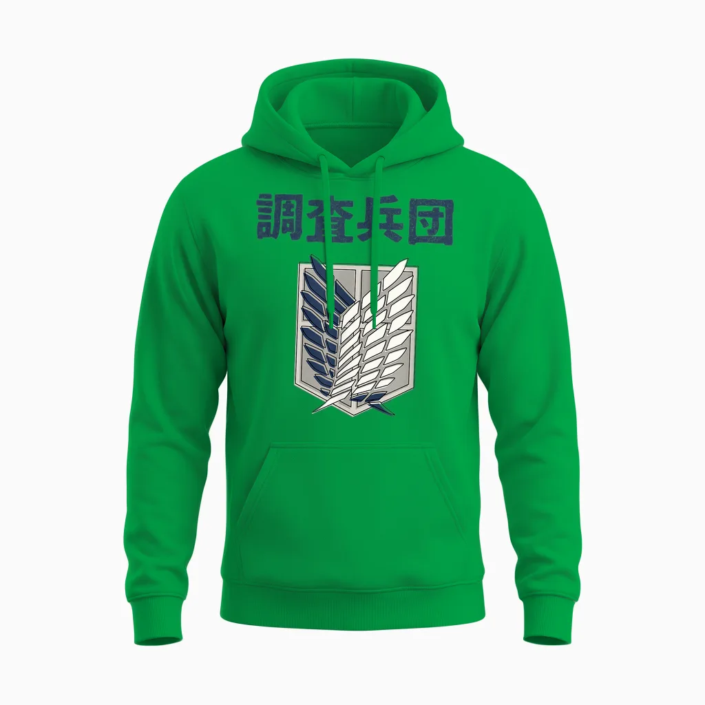 Attack on Titan Season 3 Alternative Scout Regiment Anime Unisex Hoodie in Irish Green