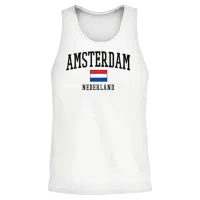 Amsterdam Netherlands Unisex Tank Top - White – 2