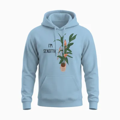 Marcus the Worm I’m Sensitive Funny Meme Brain Rot Unisex Hoodie - Light Blue