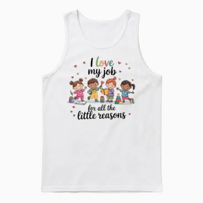 Proud Preschool Teacher Team Unisex Tank Top - White