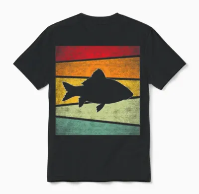 Fish Retro Unisex T-Shirt - Black