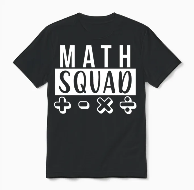 Math Squad Math Teacher School Mathematic Unisex T-Shirt in Black