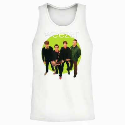 Weezer - Green Album Circle T-Shirt Small Unisex Tank Top - White