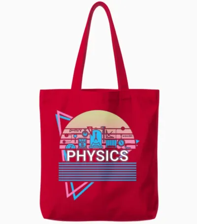 Physics Retro Science Tote Bags - Red