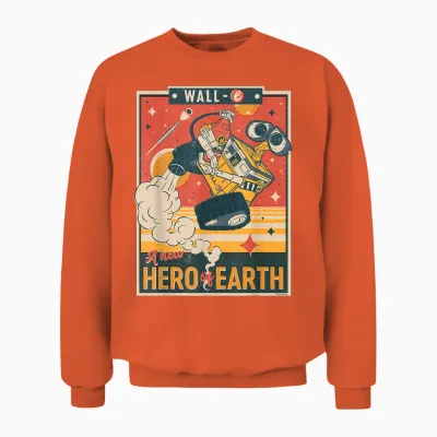 Disney and Pixar’s Wall-E a New Hero of Earth T-Shirt Small Unisex Sweatshirt - Orange