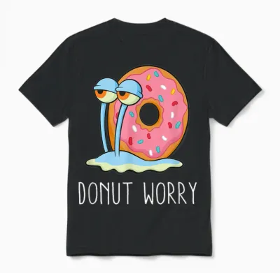 Spongebob Schwammkopf Donut Worry Gary Unisex T-Shirt - Black