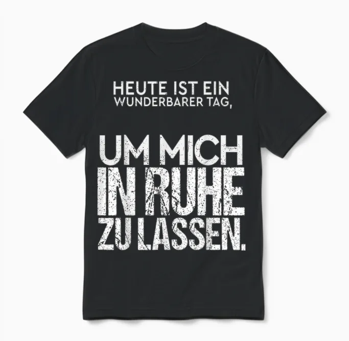 Heute Ist Ein Wunderbarer Tag Mich in Ruhe Zu Lassen Spruch Unisex T-Shirt in Black