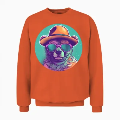 Retro Bear Lovers Unisex Sweatshirt - Orange