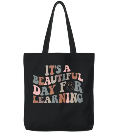 Teacher Retro Tote Bags - Black