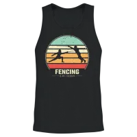 Fencing Retro Unisex Tank Top - Black – 2