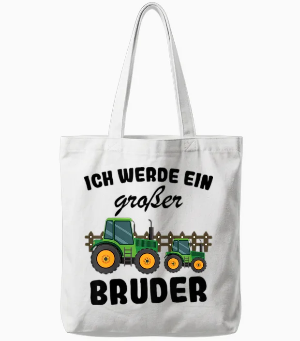 Ich Werde Großer Bruder 2026 Traktor Tote Bags in White