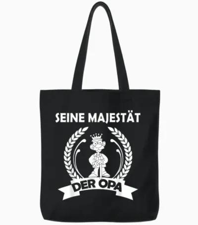 Men's His Majesty the Grandpa Tote Bags - Black