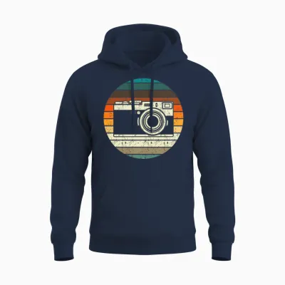 Vintage Retro Camera Photographer Unisex Hoodie - Navy