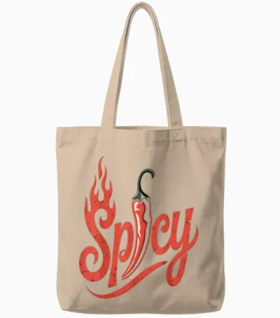 Spicy Noodles with Chilli Tote Bags - Natural