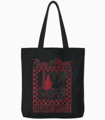 Disney Pixar Toy Story Pizza Planet Delivery Shuttle Tote Bags - Black