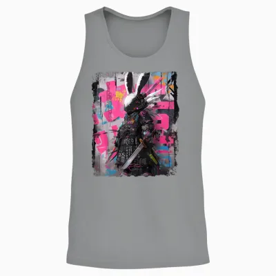 Hip Hop Y2k Hase Hipster Edgy Streetwear Bunny Samurai Unisex Tank Top - Sport Grey