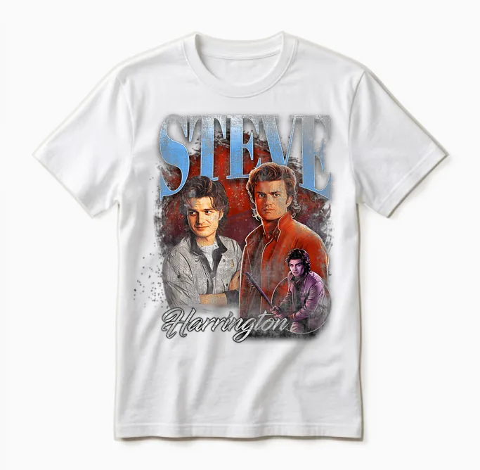 Stranger Things Steve Homage Unisex T-Shirt in White