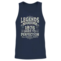 Vintage 1976 Legends Birthday Gift Unisex Tank Top - Navy – 2