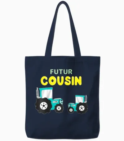 Child Future Cousin Announcement Pregnancy Je Vais Etre Cousin Tote Bags - Navy