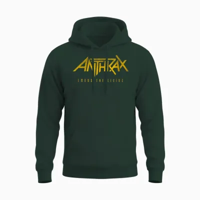 Anthrax Among the Living 35th Front Back Print Unisex Hoodie - Forest
