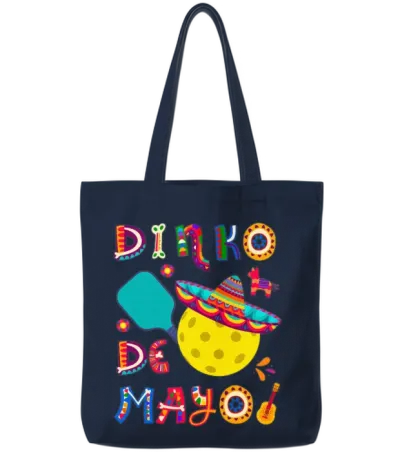 Dinko De Mayo Cinco De Mayo Pickleball Tote Bags - Navy