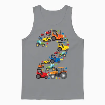 Landwirt Traktor 2. Geburtstag 2 Jahre Jungs Unisex Tank Top - Sport Grey