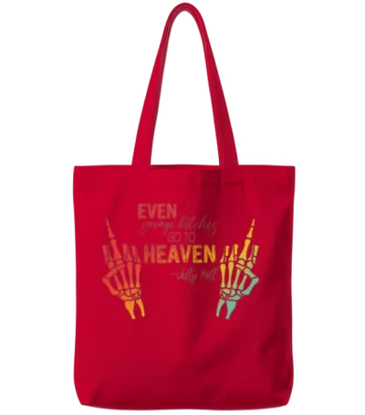 Even Savage Bitches Go to Heaven Funny-Jelly Roll Tote Bags - Red