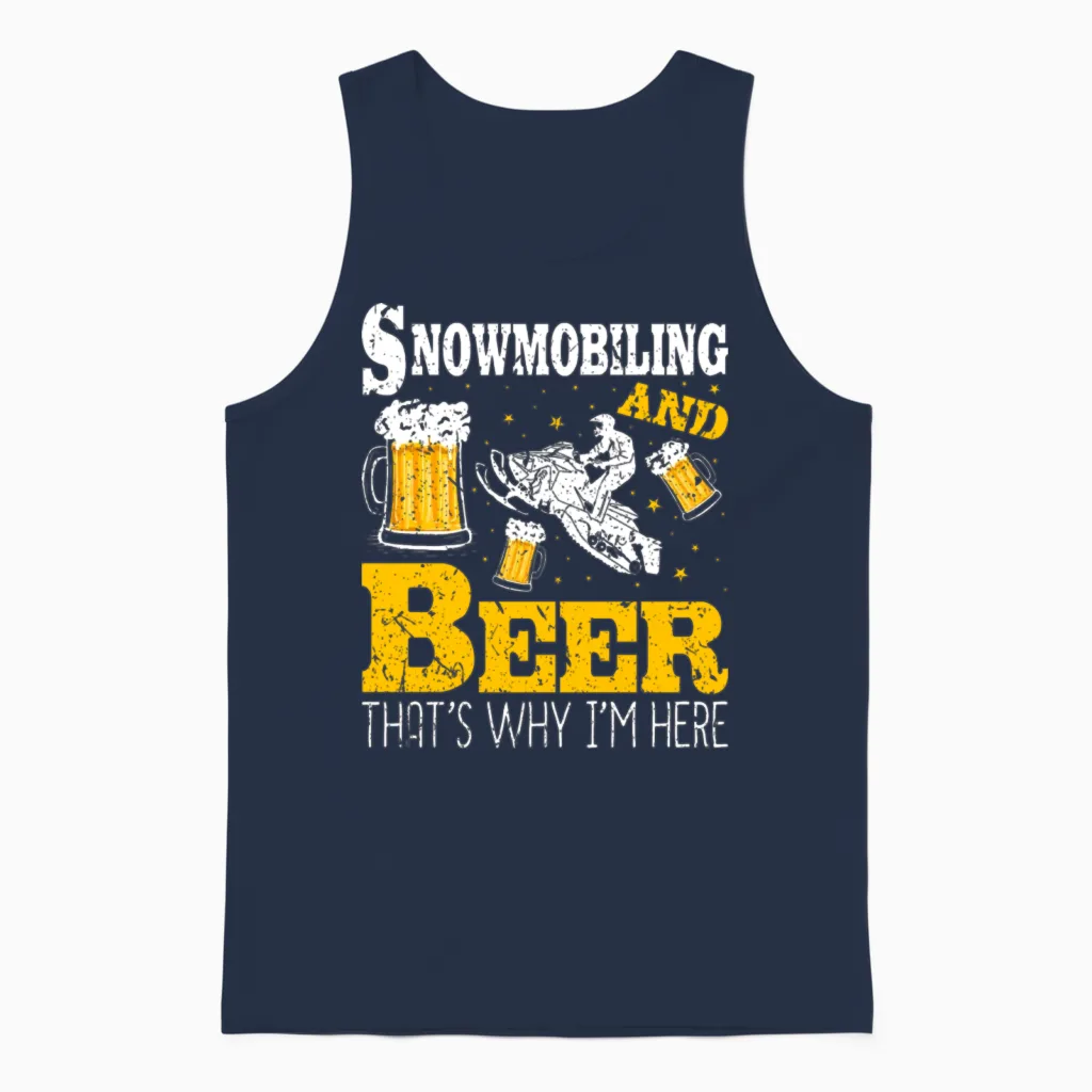 Snowmobiling Motor Sled Winter Sport Unisex Tank Top in Navy