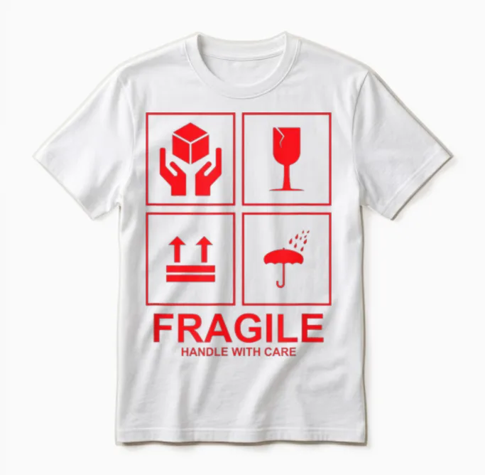 Zerbrechlicher Griff Mit Vorsicht Unisex T-Shirt in White