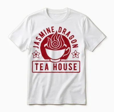 Avatar the Last Airbender - Iroh Jasmine Dragon Tea House Unisex T-Shirt - White