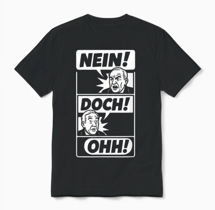 Nein! Doch! Ohh! - Kultreaktion in Comic Style Unisex T-Shirt in Black