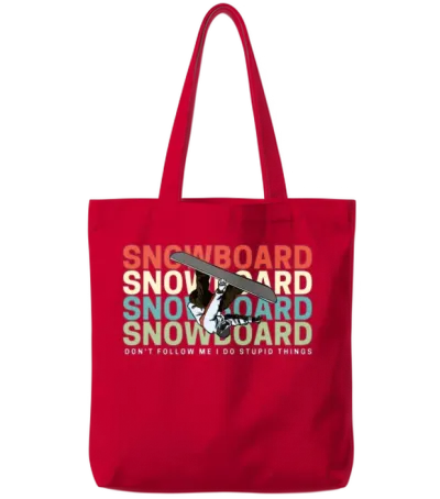 Snowboard Skiing Retro Cool Tote Bags - Red